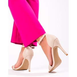 Dámské béžové sandály na vysokém podpatku značky Shelovet béžový 2