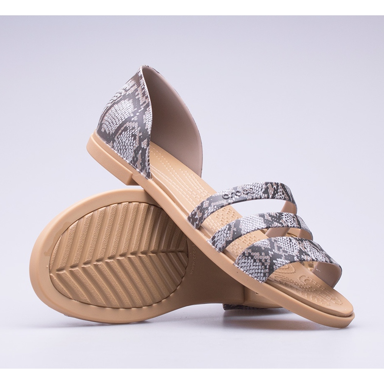 Crocs Tulum otevřené ploché sandály W 206109-15W hnědý 1