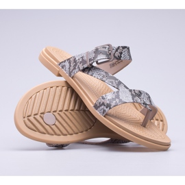 Dámské sandály Crocs Tulum Toe Post W 206108-15W hnědý 1