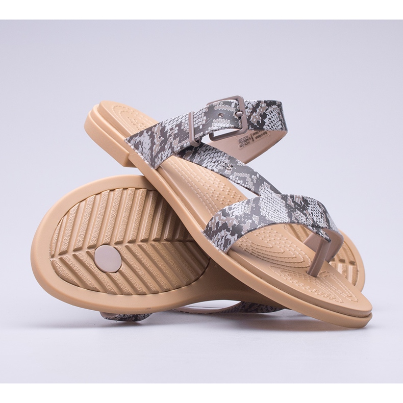 Dámské sandály Crocs Tulum Toe Post W 206108-15W hnědý 1