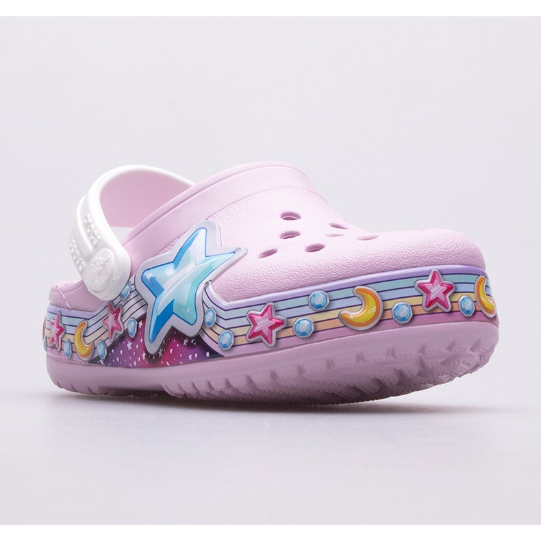 Dřeváky CROCS Fl Star Band Clog Kids 207075-6GD růžový 1