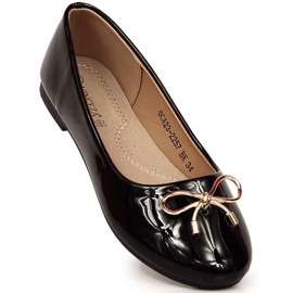 Dívčí černé lakované baleríny Vinceza OCA23-2257 černý 1