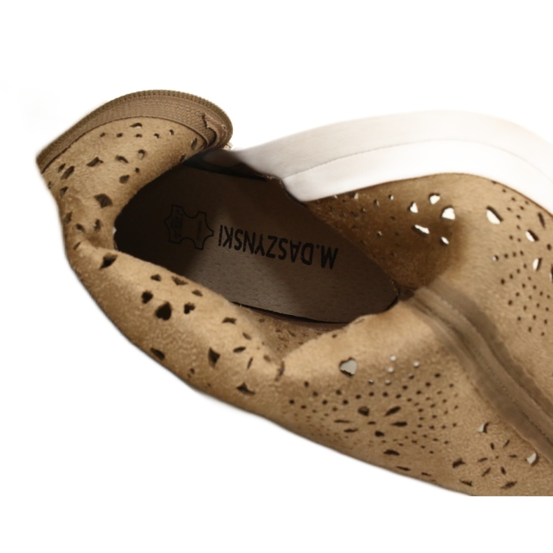 M.Daszyński Openwork Dámské semišové béžové boty béžový 6 M.Daszyński Openwork Dámské semišové béžové boty béžový 6