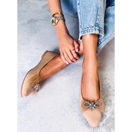 Balerínky Maura Khaki se smykají béžový 2