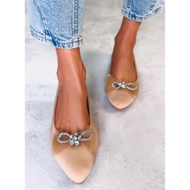 Balerínky Maura Khaki se smykají béžový 1