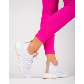 Bílé tenisky Shelovet s béžovou vsadkou bílý 2