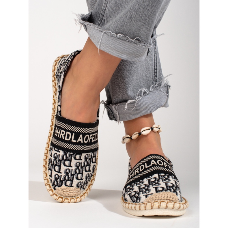 Dámské černé espadrilky Shelovet se vzorem černý 2