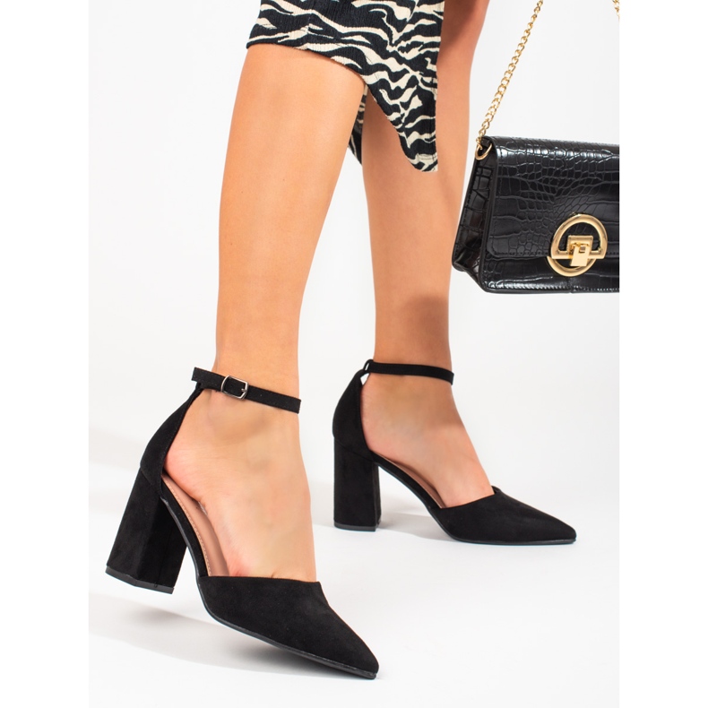 Dámské černé semišové lodičky Shelovet černá 1