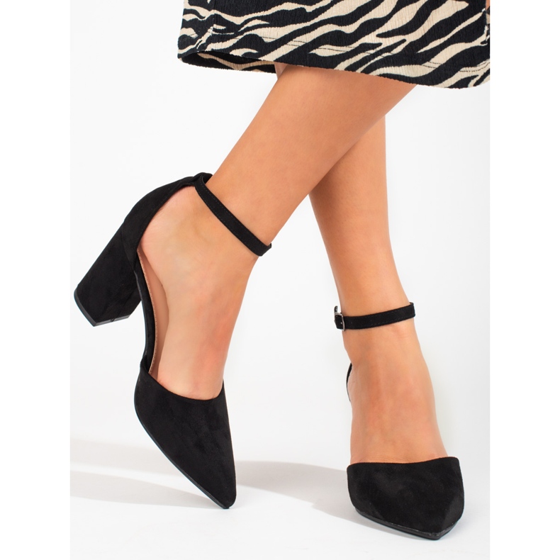 Dámské černé semišové lodičky Shelovet černá 2