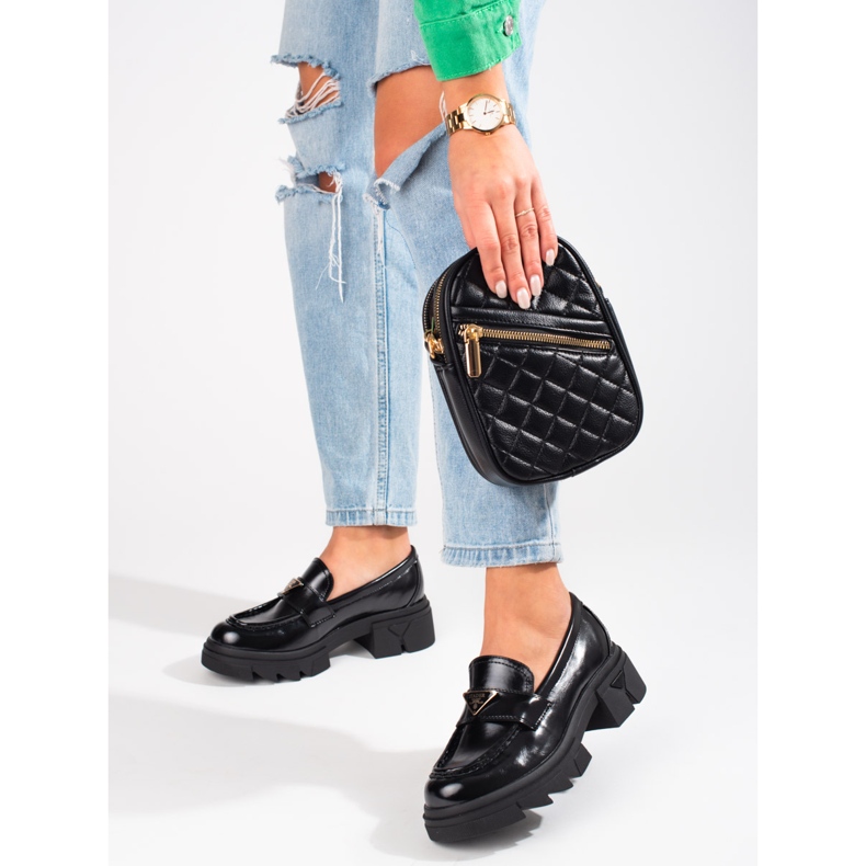 Seastar Dámské černé lakované mokasíny Shelovet černá 2