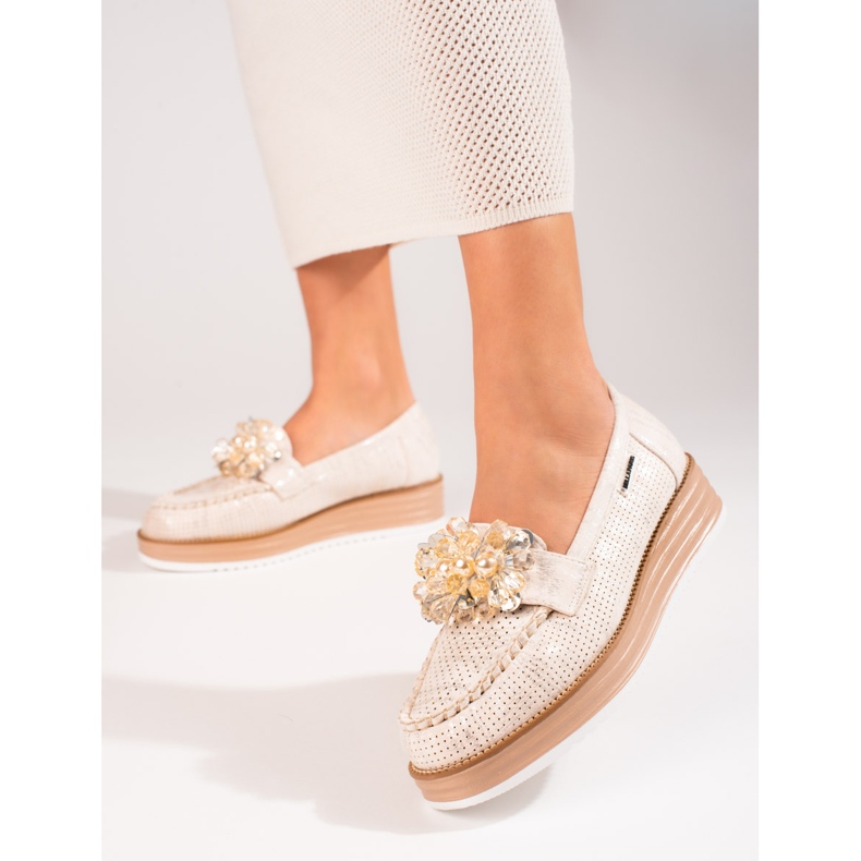 Dámské boty Shelovet béžové s krystaly béžový 1