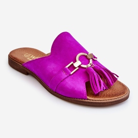 Lewski Shoes Dámské semišové pantofle Leski Boty 3226 Fuchsia růžový 1