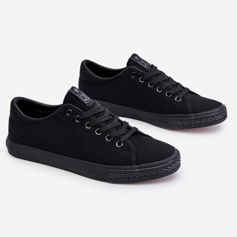 News Dámské šněrovací klasické tenisky černá Eleya 1