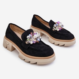 PM1 Dámské mokasíny s ozdobami černý Issac černá 1