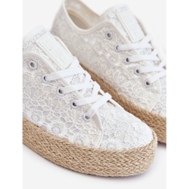 Dámské zapletené tenisky na platformě Big Star LL274199 Bílé bílý 1
