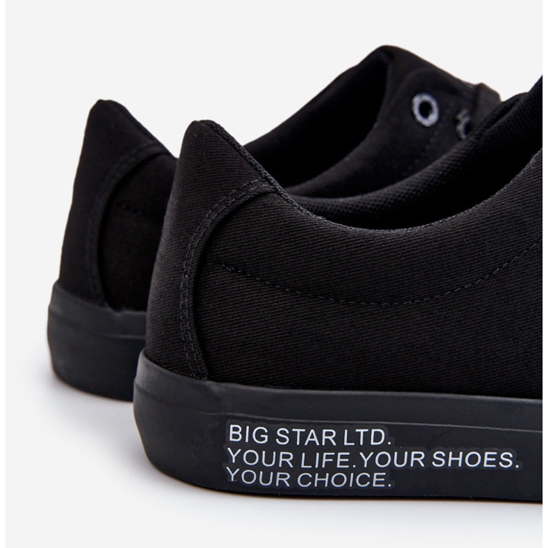 Pánské nízké textilní tenisky Big Star LL174078 Black černý 2