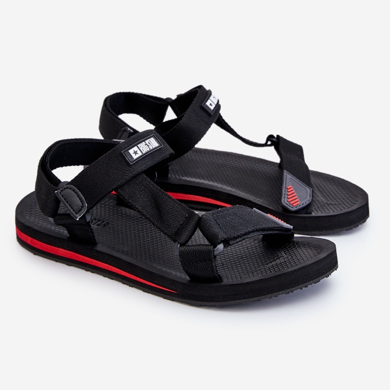 Pánské sandály na suchý zip Big Star DD174717 Black černý 1
