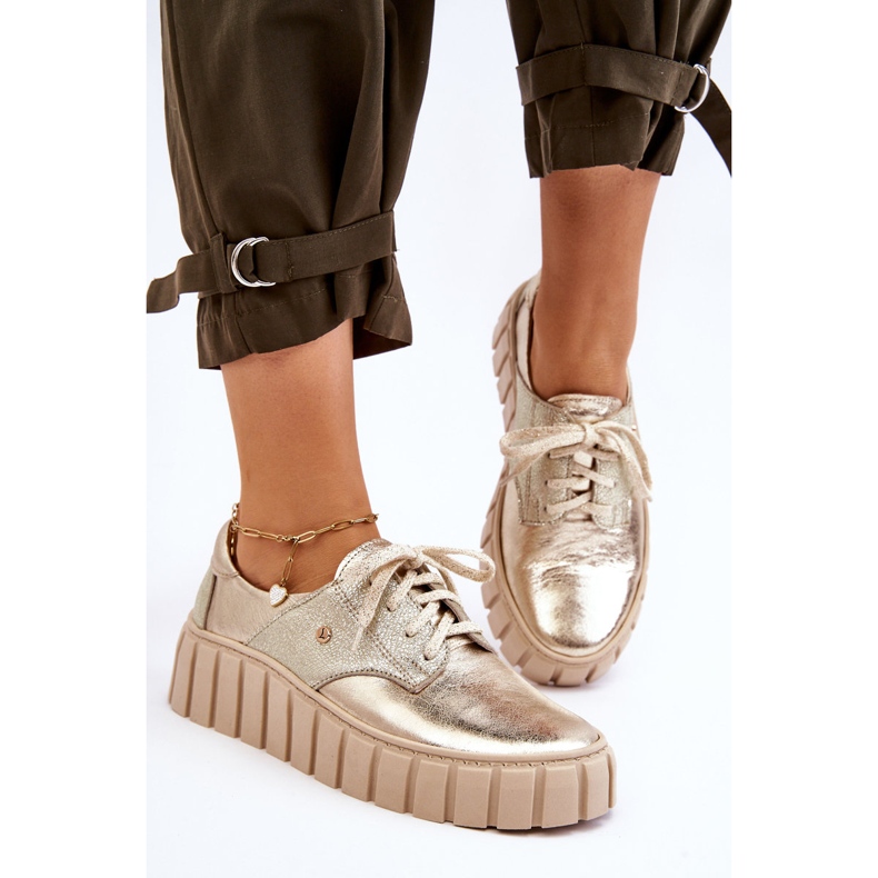 Lemar Kožené Boty Na Zlaté Platformě Hypnózy zlatý 2 Lemar Kožené Boty Na Zlaté Platformě Hypnózy zlatý 2