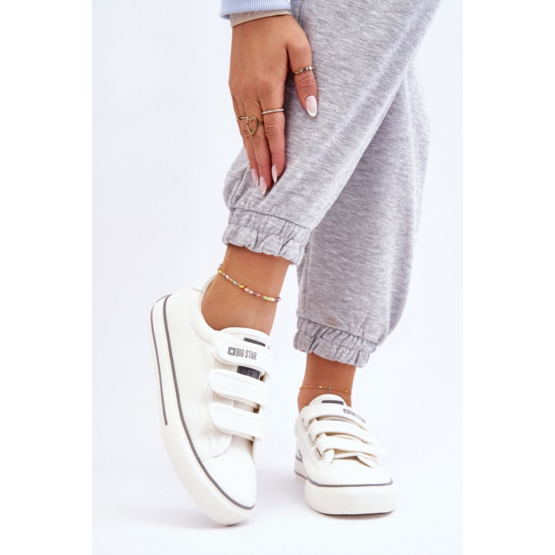 Klasické textilní tenisky na suchý zip Big Star LL274A203 White bílý 1