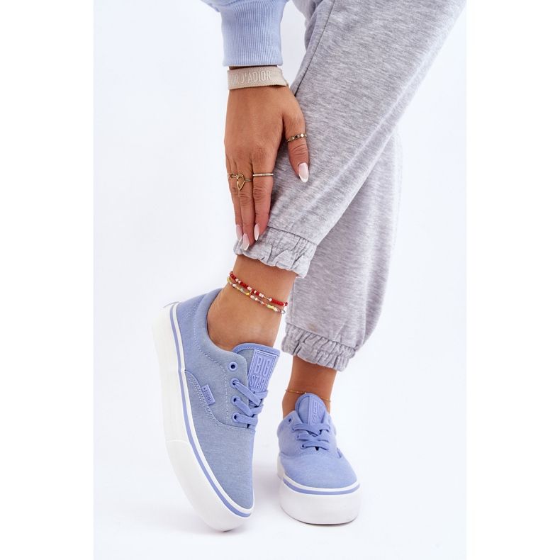 Tenisky na platformě Big Star Fabric LL274145 Modré modrý 2