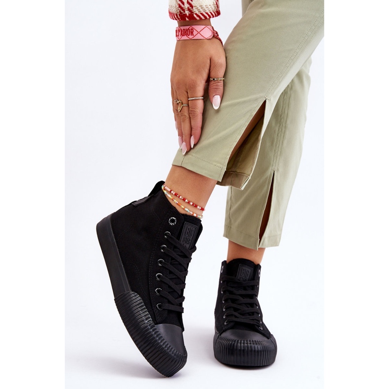 Dámské vysoké tenisky Big Star Fabric LL274444 Černé černá 1