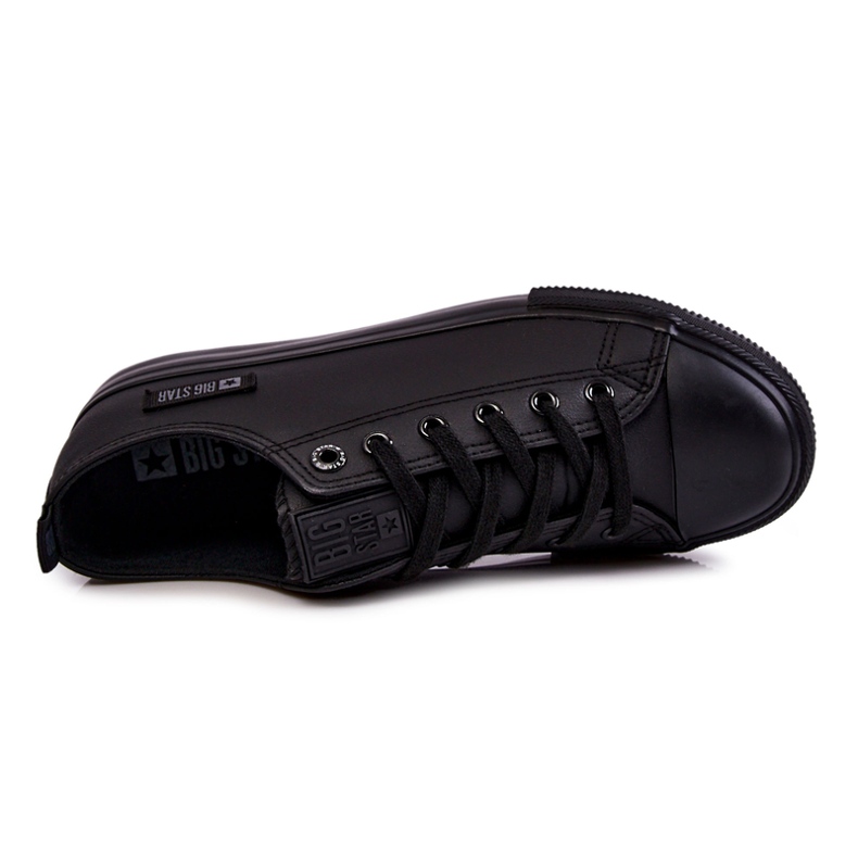 Pánské nízké kožené tenisky Big Star KK174009 Black černá 3