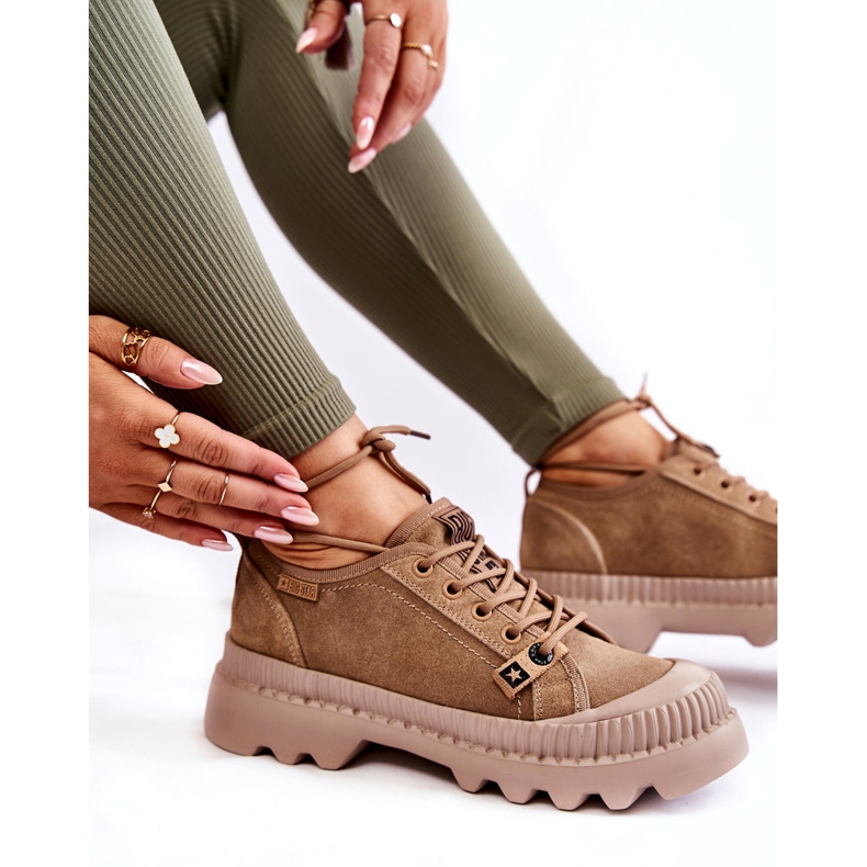 Semišové sportovní boty Big Star KK274511 Béžová béžový 3