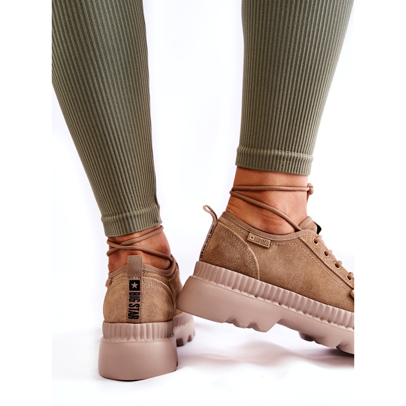 Semišové sportovní boty Big Star KK274511 Béžová béžový 2