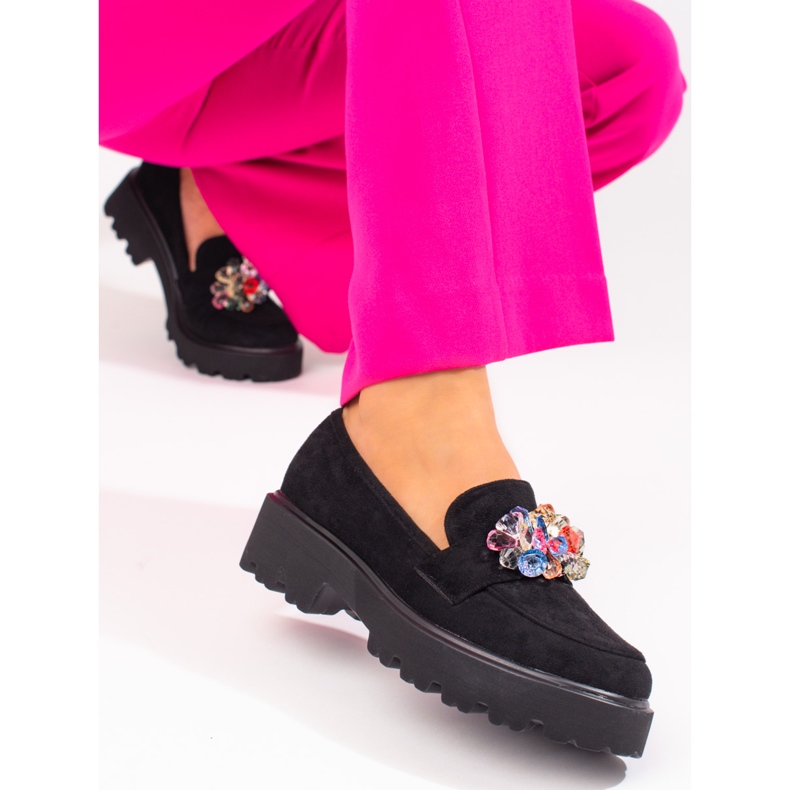 Dámské boty Vinceza černé s krystaly černá 1