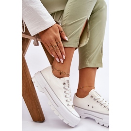 Látkové tenisky na platformě Big Star LL274150 Bílé bílý 2