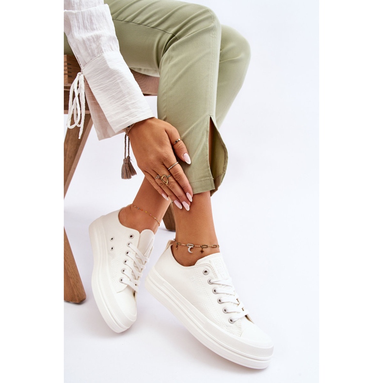 Nízké šněrovací tenisky Big Star LL274968 Bílé bílý 1