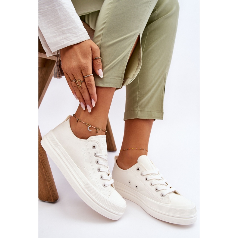 Nízké šněrovací tenisky Big Star LL274968 Bílé bílý 2