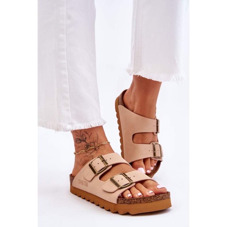 Klasické dámské pantofle Big Star LL274478 Béžová béžový 2