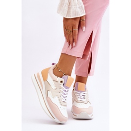 PG1 Módní sportovní obuv Roen bílé a béžové kůže bílý 1