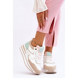 PG1 Módní sportovní obuv Roen bílé a béžové kůže bílý 1