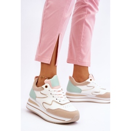 PG1 Módní sportovní obuv Roen bílé a béžové kůže bílý 2