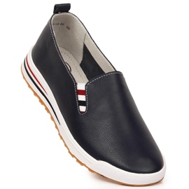 Kožené dámské slip-on tenisky tmavě modré Filippo DP3510/23 modrý 1 Kožené dámské slip-on tenisky tmavě modré Filippo DP3510/23 modrý 1
