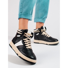 Dámské vysoké černé tenisky Shelovet černá 1