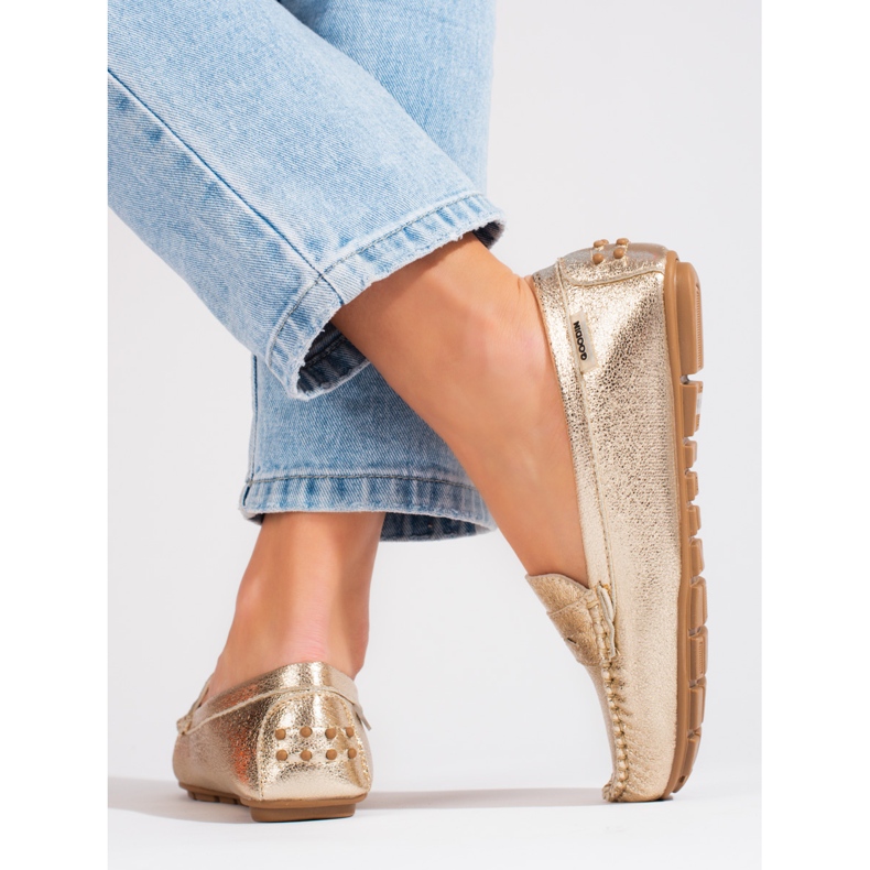 Goodin Pohodlné dámské zlaté mokasíny Shelovet zlatý 2