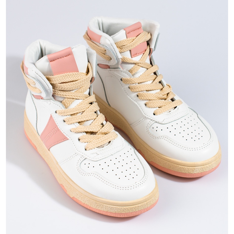 Dámské vysoké bílé tenisky Shelovet bílý 1