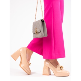 Béžové lodičky na podpatku značky Vinceza béžový 1