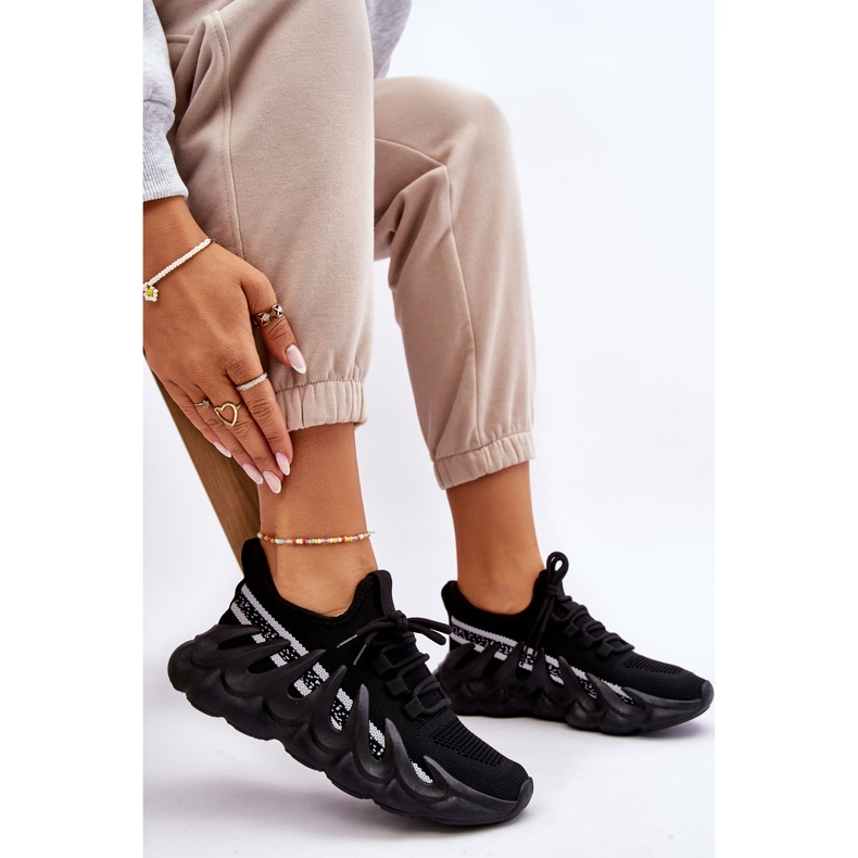 PG1 Dámské módní ponožkové tenisky Daxo černé černá 2 PG1 Dámské módní ponožkové tenisky Daxo černé černá 2