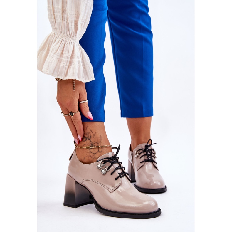 S.Barski Módní světle béžové vysoké podpatky Darren béžový 1 S.Barski Módní světle béžové vysoké podpatky Darren béžový 1