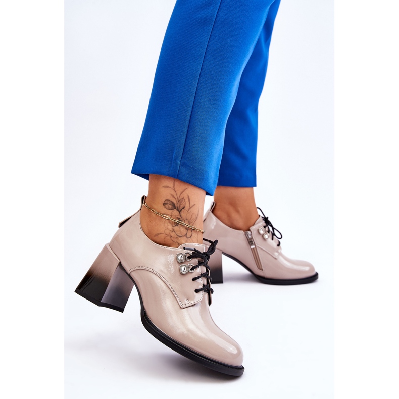 S.Barski Módní světle béžové vysoké podpatky Darren béžový 2 S.Barski Módní světle béžové vysoké podpatky Darren béžový 2