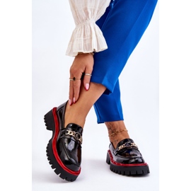 S.Barski Lakované mokasíny na platformě Black Ronin černá 2