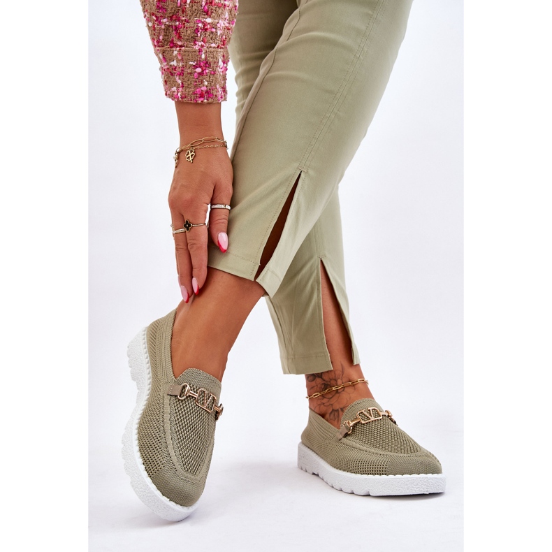 Dámské nazouvací tenisky se zdobením Zelená Alena 1