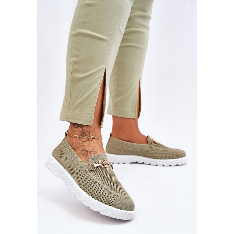 Dámské nazouvací tenisky se zdobením Zelená Alena 2