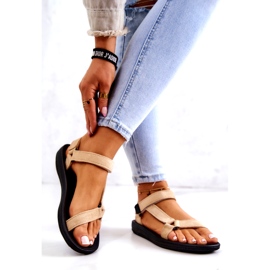 Dámské semišové sportovní sandály béžové béžový 2