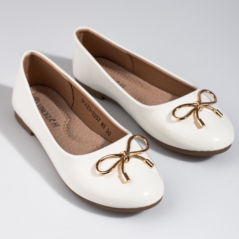 Vinceza Dívčí balerínky Shelovet lakované bílé bílý 1