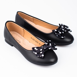 Dívčí baleríny Vinceza s černou mašlí černý 1